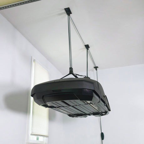 Heavy Duty Cargo Box Hoist Garage Ceiling Storage Hoist | Holds up to 150 lbs | 18' Lift-Ceiling-Grease Monkey Garage
