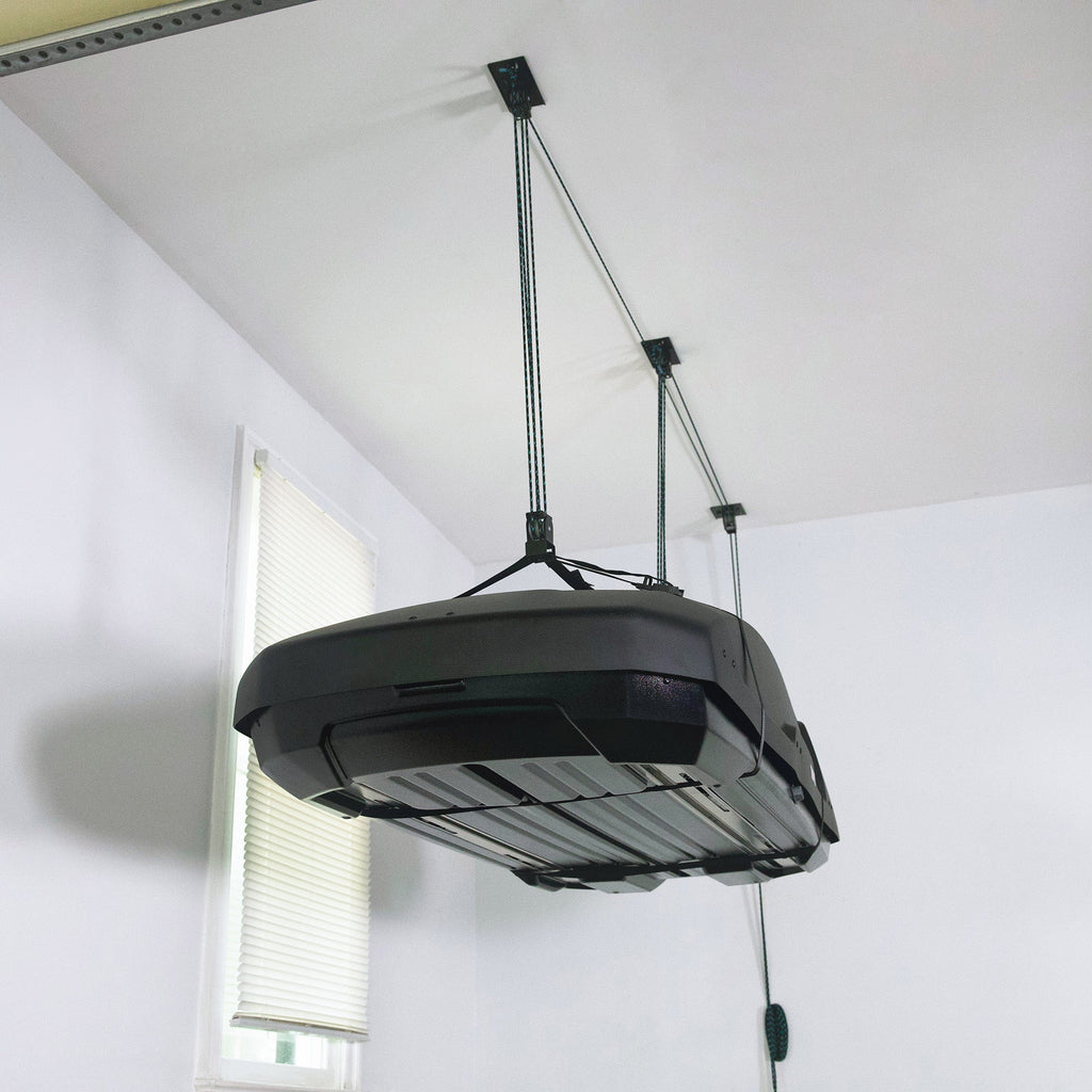 Heavy Duty Cargo Box Hoist Garage Ceiling Storage Hoist | Holds up to 150 lbs | 18' Lift-Ceiling-Grease Monkey Garage