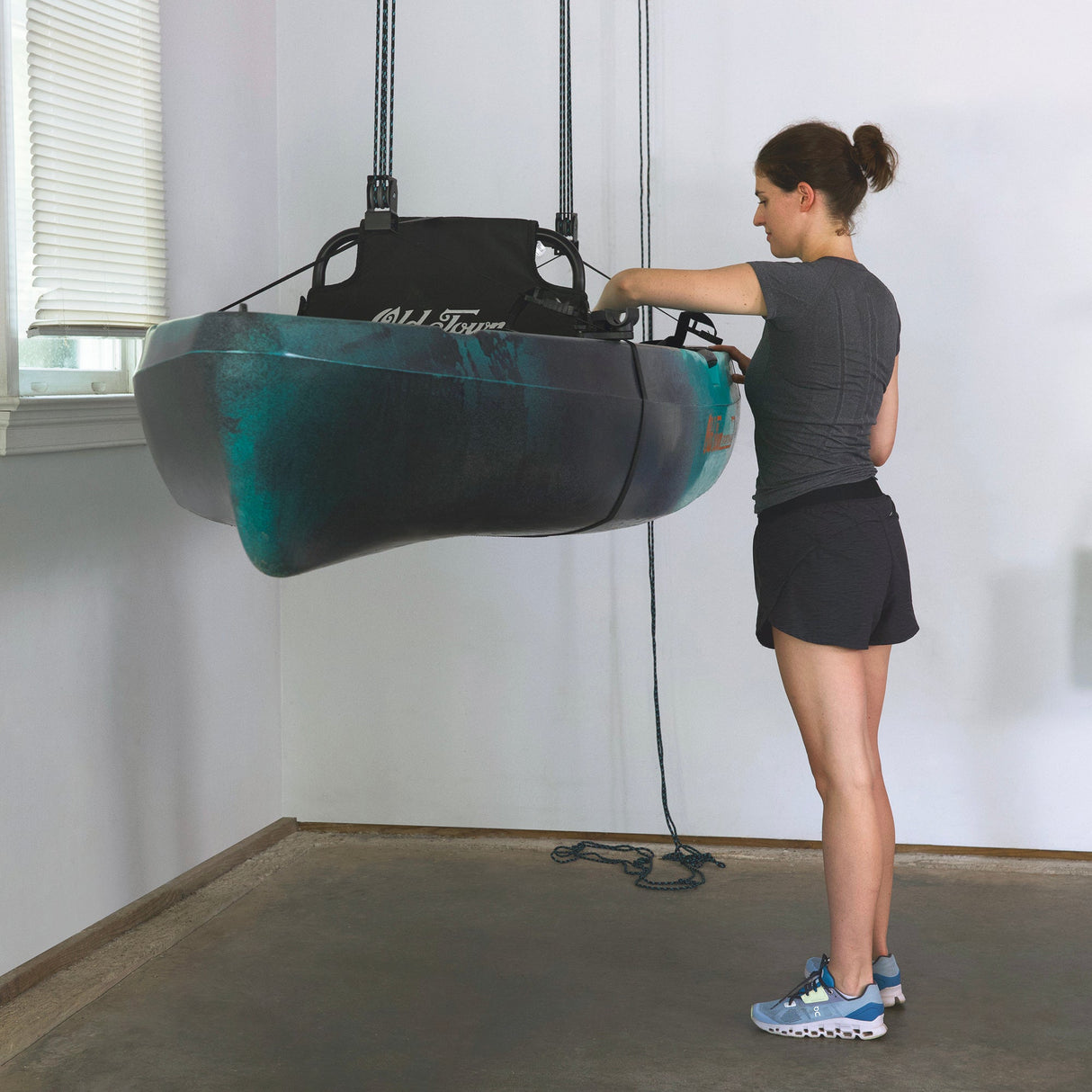 Heavy Duty Kayak Hoist Garage Ceiling Storage Hoist | Holds up to 150 lbs | 18' Lift-Ceiling-Grease Monkey Garage