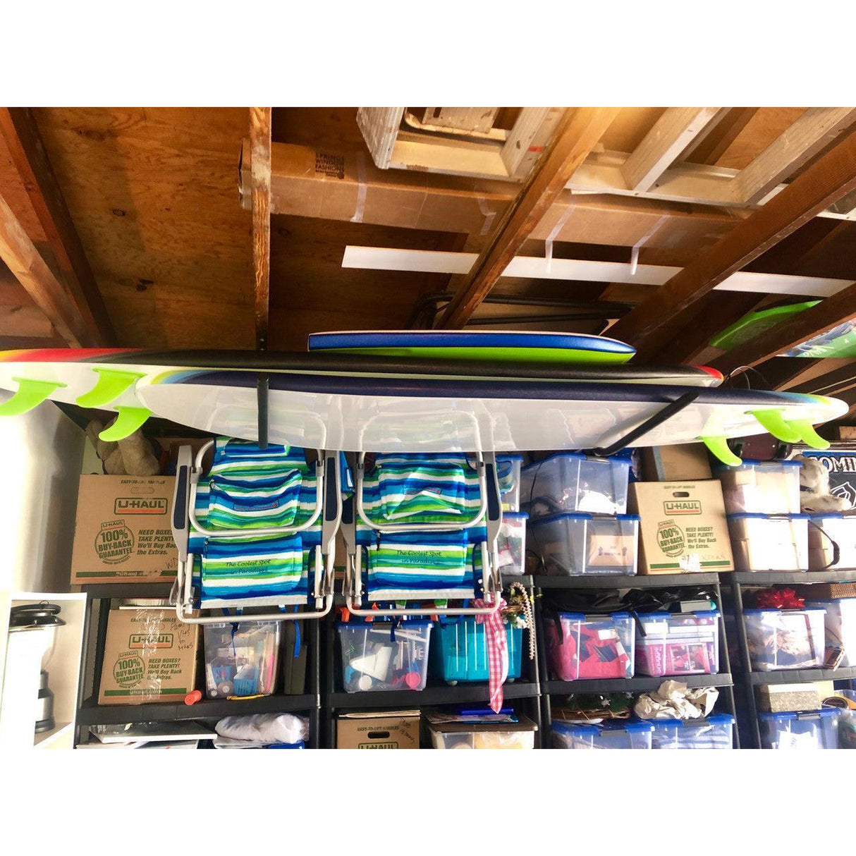 Hi-Port 1 | Surfboard Storage Ceiling Rack | Holds 50 lbs-Ceiling-Grease Monkey Garage
