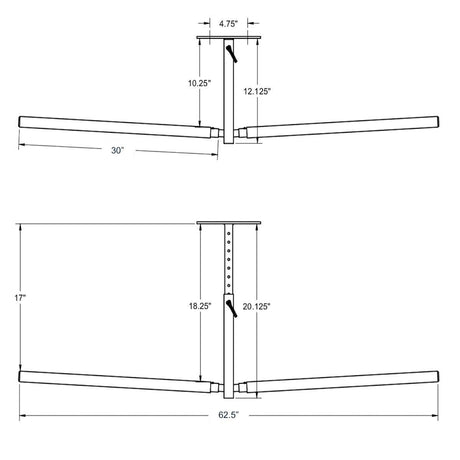 Hi-Port 2 | Adjustable Ceiling Storage Rack | Double | Holds 150 lbs-Ceiling-Grease Monkey Garage