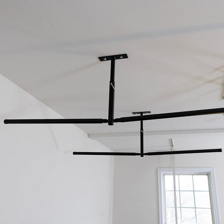 Hi-Port 2 | Ladder Adjustable Ceiling Storage Rack | Double | Holds 150 lbs-Ceiling-Grease Monkey Garage