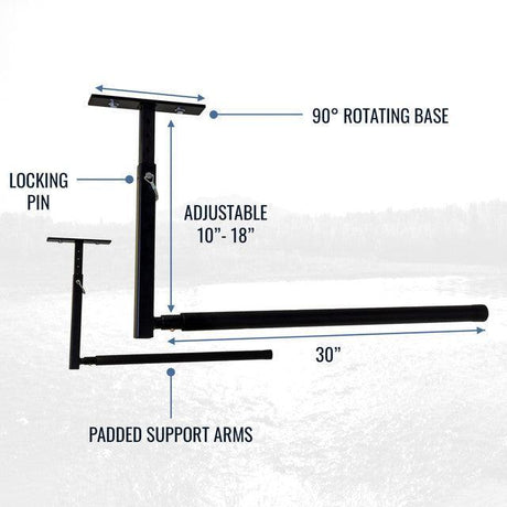 Hi-Port 2 | Ladder Adjustable Ceiling Storage Rack | Single | Holds 75 lbs-Ceiling-Grease Monkey Garage