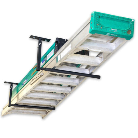 Hi-Port 2 | Ladder Adjustable Ceiling Storage Rack | Single | Holds 75 lbs-Ceiling-Grease Monkey Garage