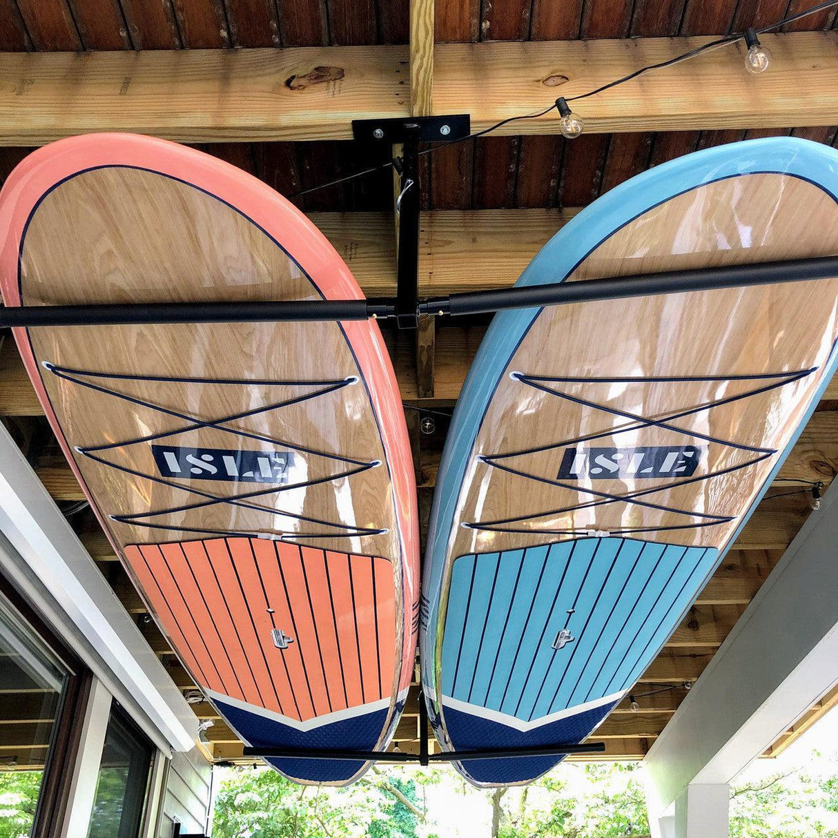 Hi-Port 2 | SUP & Surfboard Adjustable Ceiling Storage Rack | Double | Holds 150 lbs-Ceiling-Grease Monkey Garage
