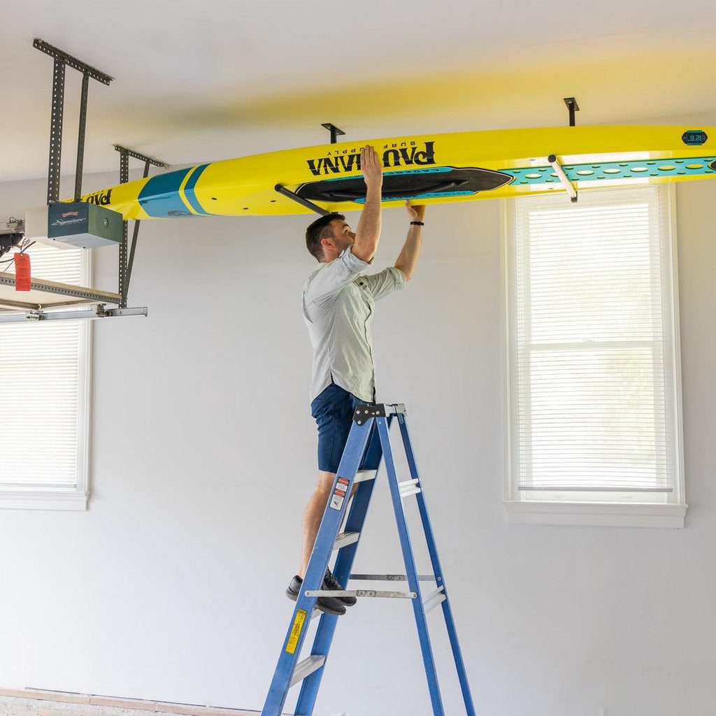 Hi-Port 2 | SUP & Surfboard Adjustable Ceiling Storage Rack | Single | Holds 75 lbs-Ceiling-Grease Monkey Garage