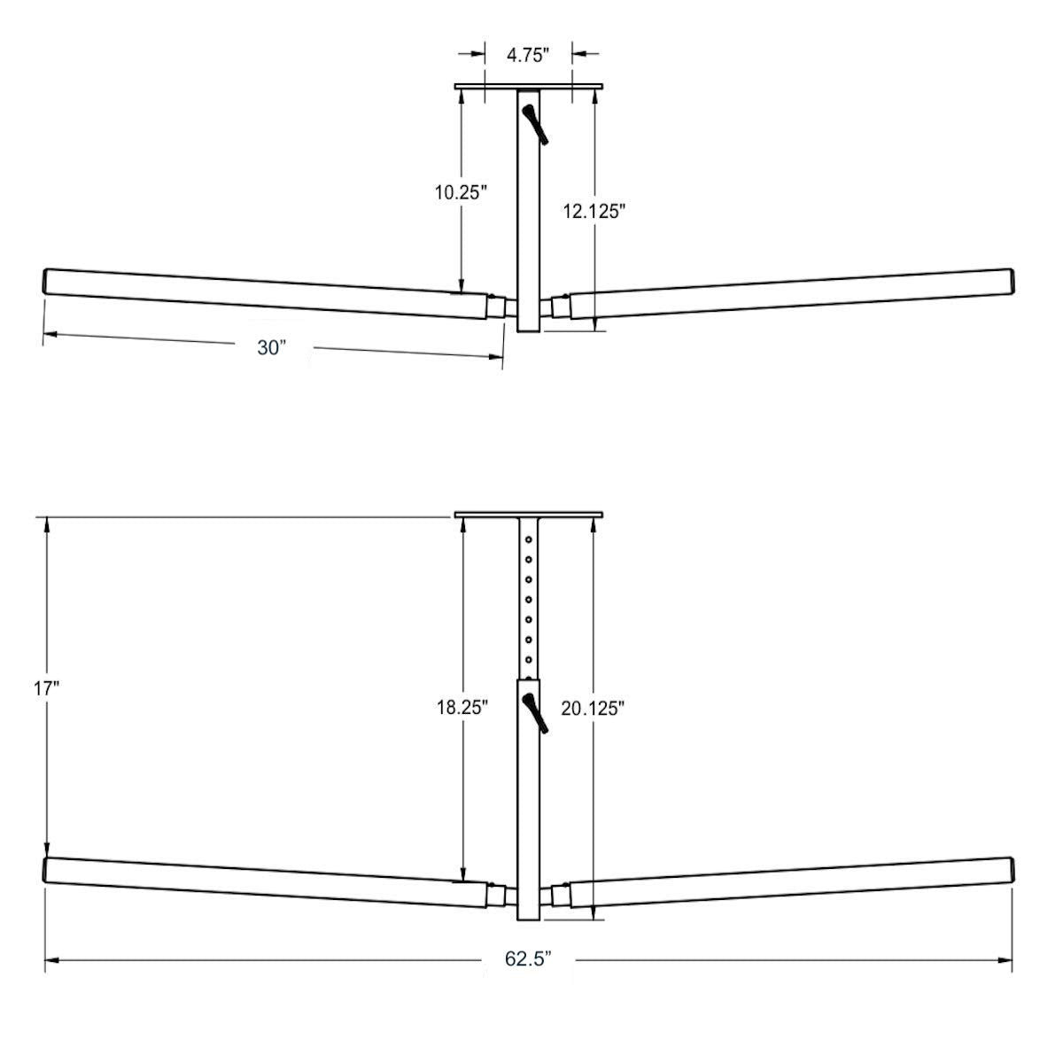 Hi-Port 2 Surfboard Adjustable Ceiling Storage Rack | Double | Holds 150 lbs-Ceiling-Grease Monkey Garage