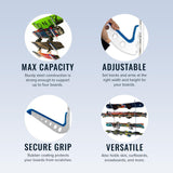 High Rock Wakeboard Storage | Adjustable XSR | 4 Level | White-Wall Mounted-Grease Monkey Garage