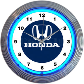 Honda Blue Neon Clock-Clocks-Grease Monkey Garage
