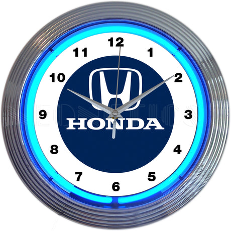 Honda Blue Neon Clock-Clocks-Grease Monkey Garage