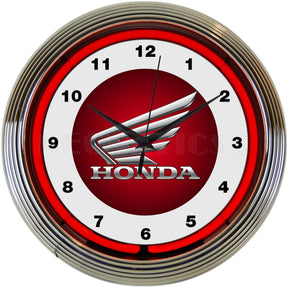 Honda Motorcycle Red Neon Clock-Clocks-Grease Monkey Garage
