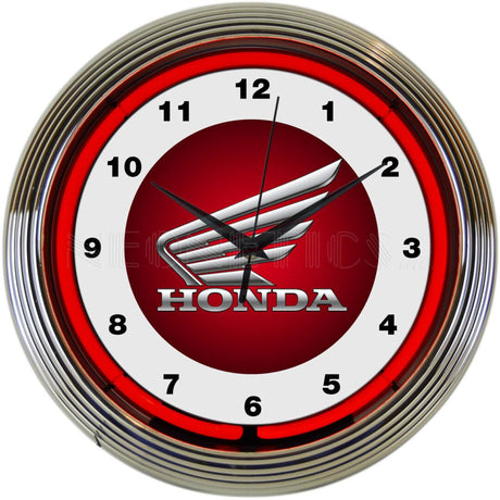 Honda Motorcycle Red Neon Clock-Clocks-Grease Monkey Garage