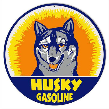 Husky Gasoline Metal Sign-Metal Signs-Grease Monkey Garage