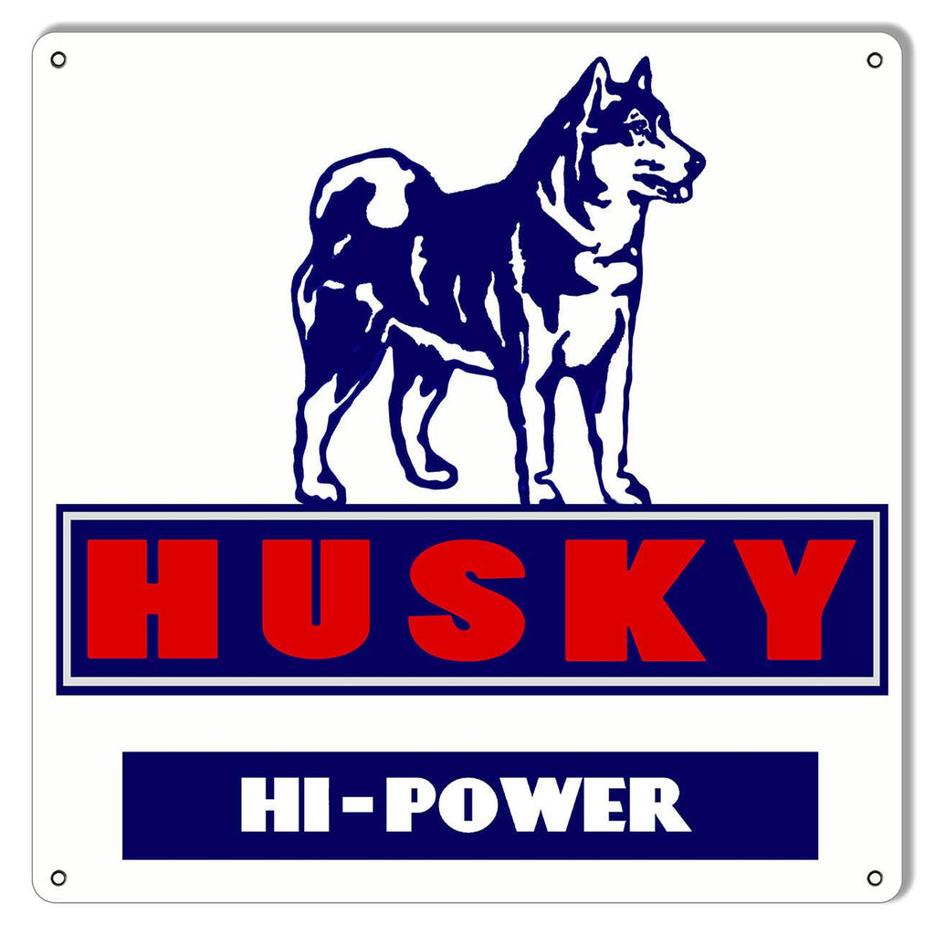 Husky Hi-Power Gasoline Metal Sign-Metal Signs-Grease Monkey Garage