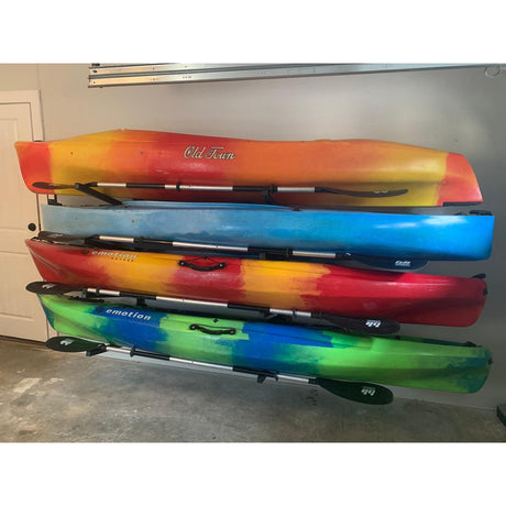 Indoor Wall Rack | 46 Inch Adjustable Height | Kayak & SUP-Wall Mounted-Grease Monkey Garage