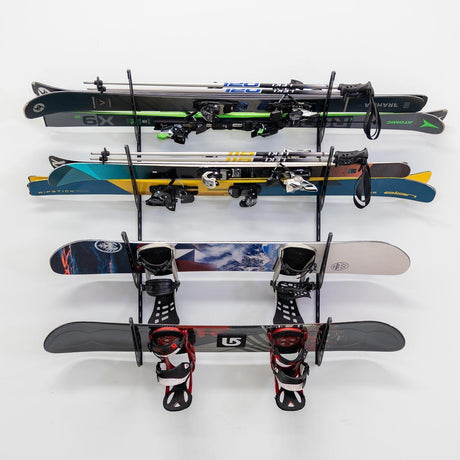 Jay Peak Ski & Snowboard Storage | Adjustable XSR | 4 Levels | Black-Wall Mounted-Grease Monkey Garage