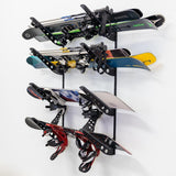 Jay Peak Ski & Snowboard Storage | Adjustable XSR | 4 Levels | Black-Wall Mounted-Grease Monkey Garage