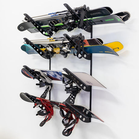 Jay Peak Ski & Snowboard Storage | Adjustable XSR | 4 Levels | Black-Wall Mounted-Grease Monkey Garage