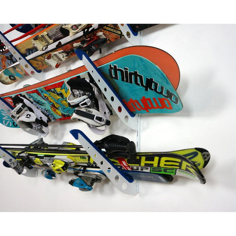 Jay Peak Ski & Snowboard Storage | Adjustable XSR | 4 Levels | White-Wall Mounted-Grease Monkey Garage