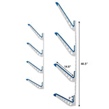 Jay Peak Ski & Snowboard Storage | Adjustable XSR | 4 Levels | White-Wall Mounted-Grease Monkey Garage