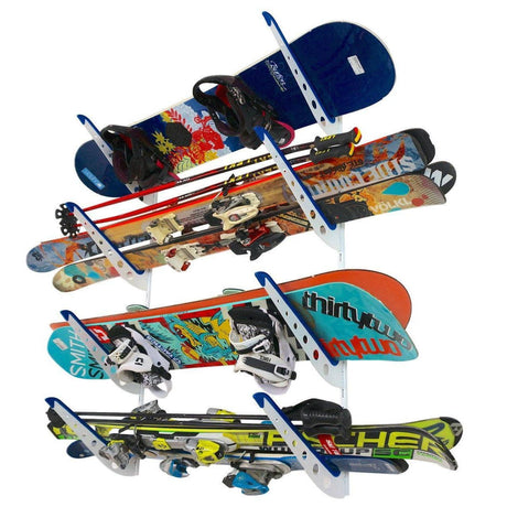 Jay Peak Ski & Snowboard Storage | Adjustable XSR | 4 Levels | White-Wall Mounted-Grease Monkey Garage