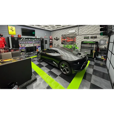 LED Hexagon Lighting System 8'x16'-LED Hex Lighting-Grease Monkey Garage