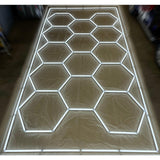 LED Hexagon Lighting System 8'x16'-LED Hex Lighting-Grease Monkey Garage