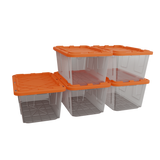 Lockable Storage Bin - 27 Gallon - Set of 5-Grease Monkey Garage
