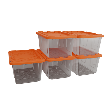 Lockable Storage Bin - 27 Gallon - Set of 5-Grease Monkey Garage