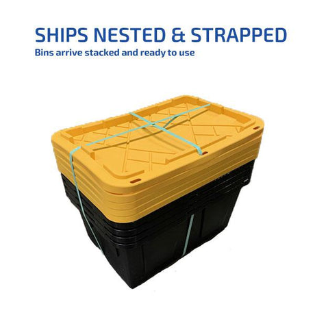 Lockable Storage Bin - 27 Gallon - Set of 5-Grease Monkey Garage