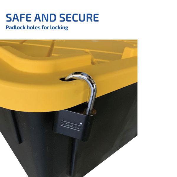 Lockable Storage Bin - 27 Gallon - Set of 5-Grease Monkey Garage