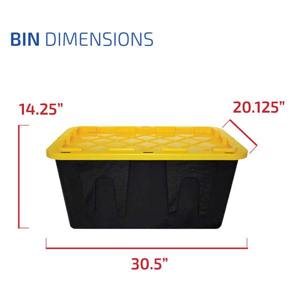 Lockable Storage Bin - 27 Gallon - Set of 5-Grease Monkey Garage