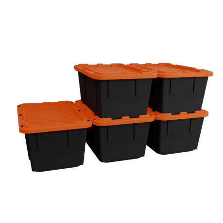 Lockable Storage Bin - 27 Gallon - Set of 5-Grease Monkey Garage