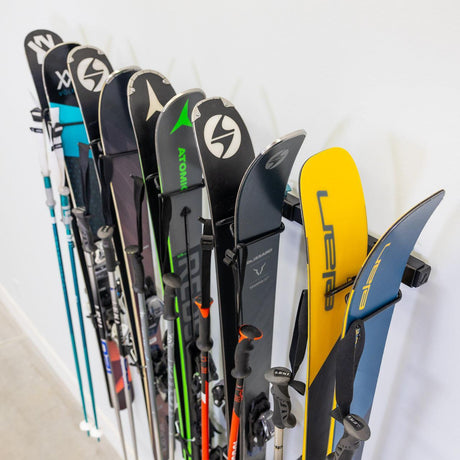 Lone Peak Ski Rack | Adjustable Wall Storage System | Holds 5 Pairs of Skis-Wall Mounted-Grease Monkey Garage