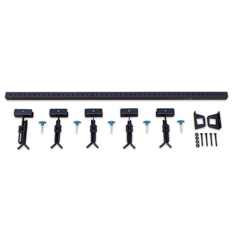 Lone Peak Ski Rack | Adjustable Wall Storage System | Holds 5 Pairs of Skis-Wall Mounted-Grease Monkey Garage
