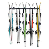 Lone Peak Ski Rack | Adjustable Wall Storage System | Holds 5 Pairs of Skis-Wall Mounted-Grease Monkey Garage