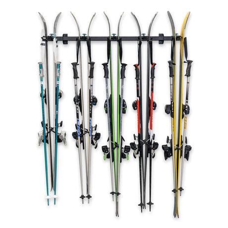 Lone Peak Ski Rack | Adjustable Wall Storage System | Holds 5 Pairs of Skis-Wall Mounted-Grease Monkey Garage
