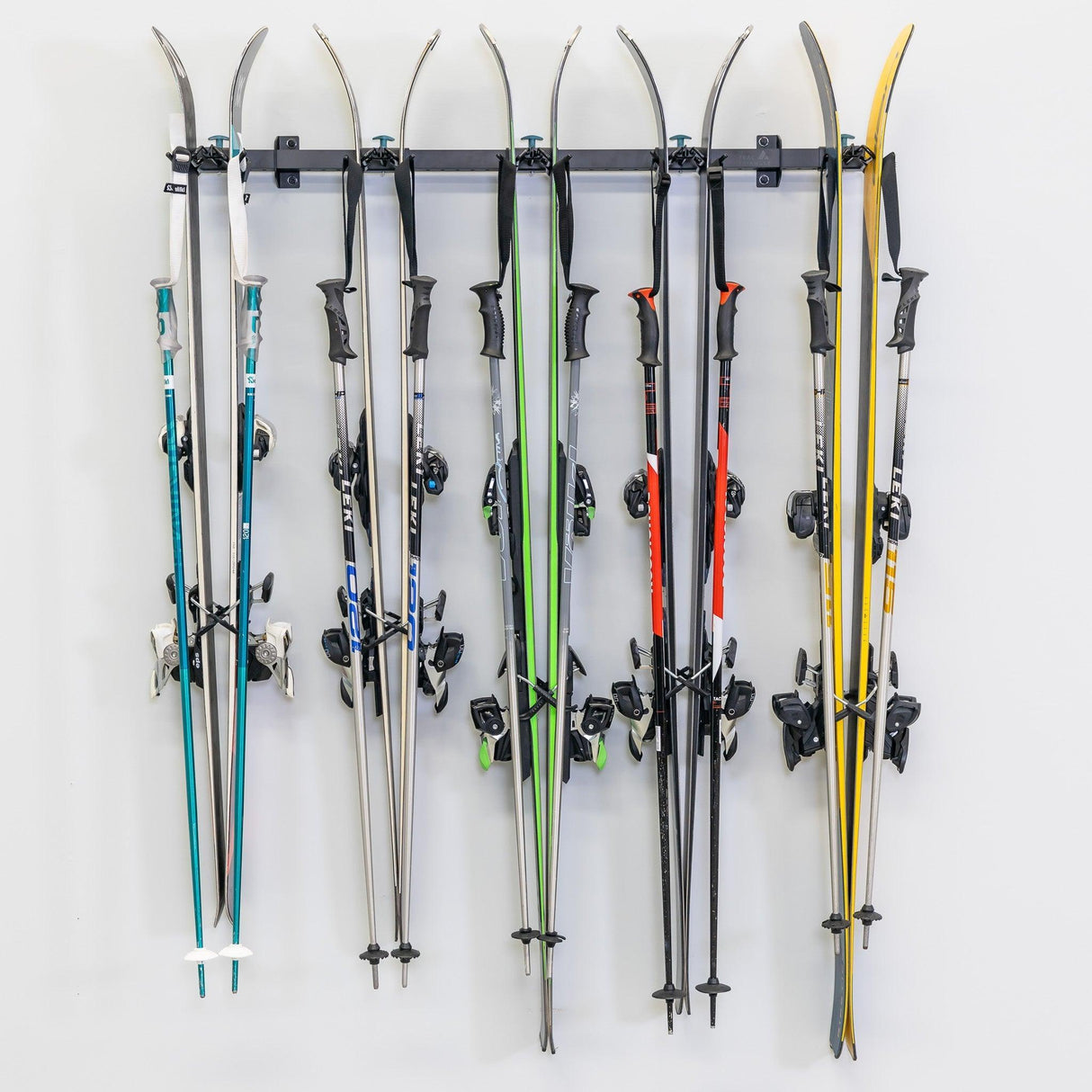 Lone Peak Ski Rack | Adjustable Wall Storage System | Holds 5 Pairs of Skis-Wall Mounted-Grease Monkey Garage