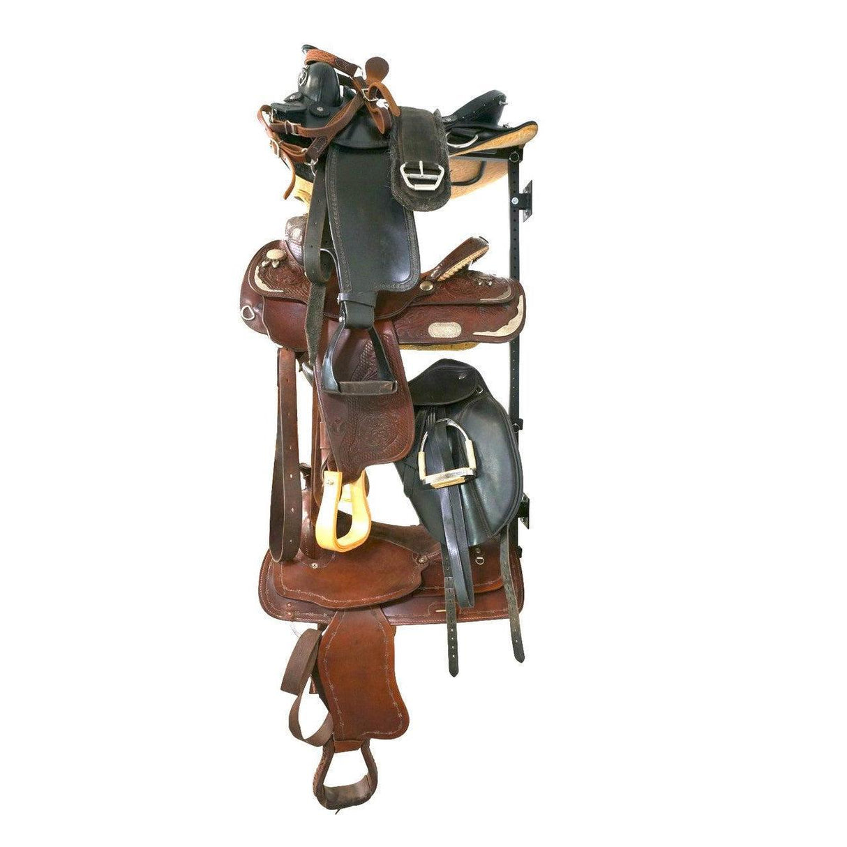 Loudoun English & Western Horse Saddle Storage Rack-Wall Mounted-Grease Monkey Garage