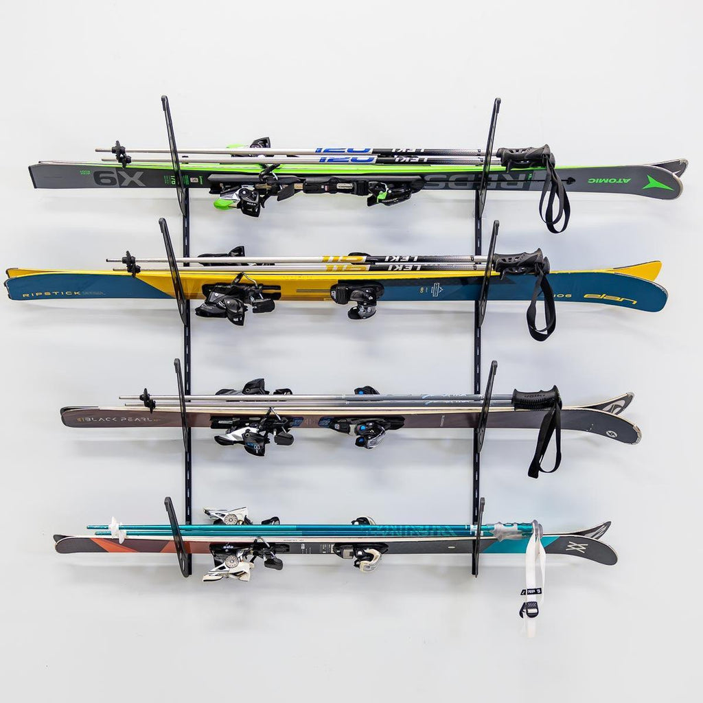 Montage Mountain Ski Storage | Adjustable XSR | 4 Levels | Black-Wall Mounted-Grease Monkey Garage