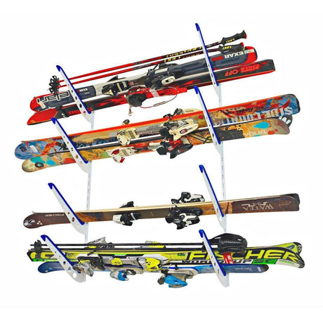 Montage Mountain Ski Storage | Adjustable XSR | 4 Levels | White-Wall Mounted-Grease Monkey Garage