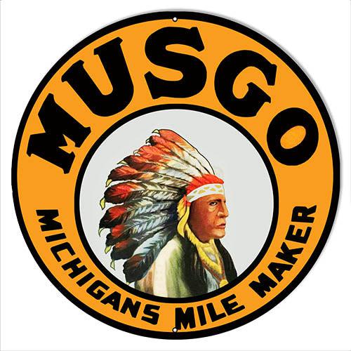 Musgo Gasoline Metal Sign-Metal Signs-Grease Monkey Garage