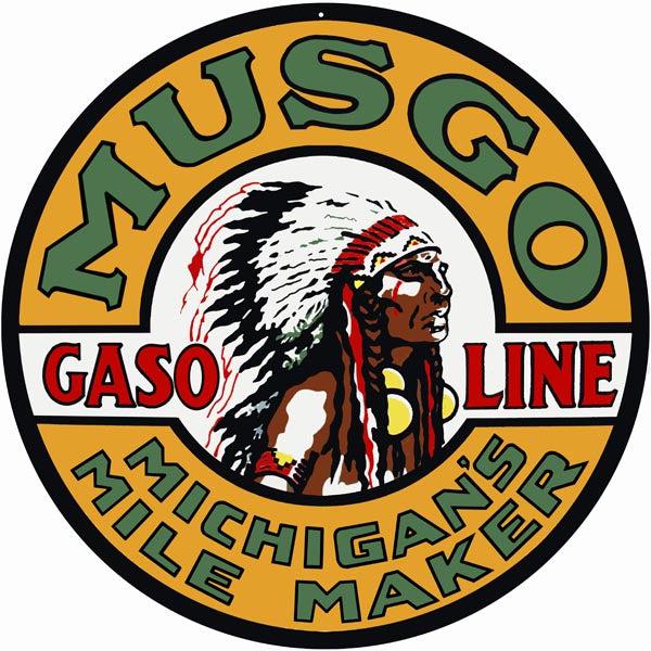 Musgo Gasoline Metal Sign-Metal Signs-Grease Monkey Garage