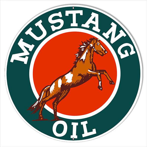 Mustang Oil Metal Sign-Metal Signs-Grease Monkey Garage