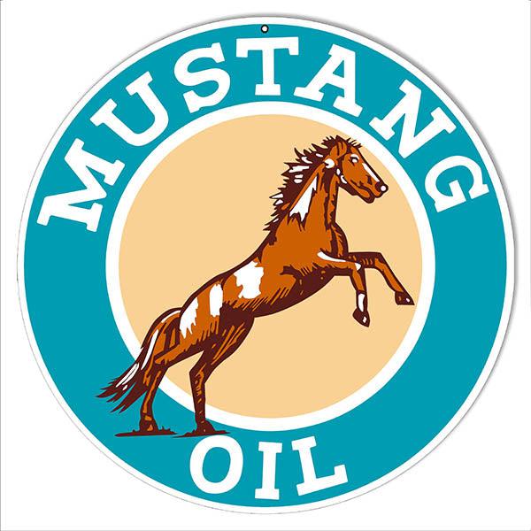 Mustang Oil Metal Sign-Metal Signs-Grease Monkey Garage