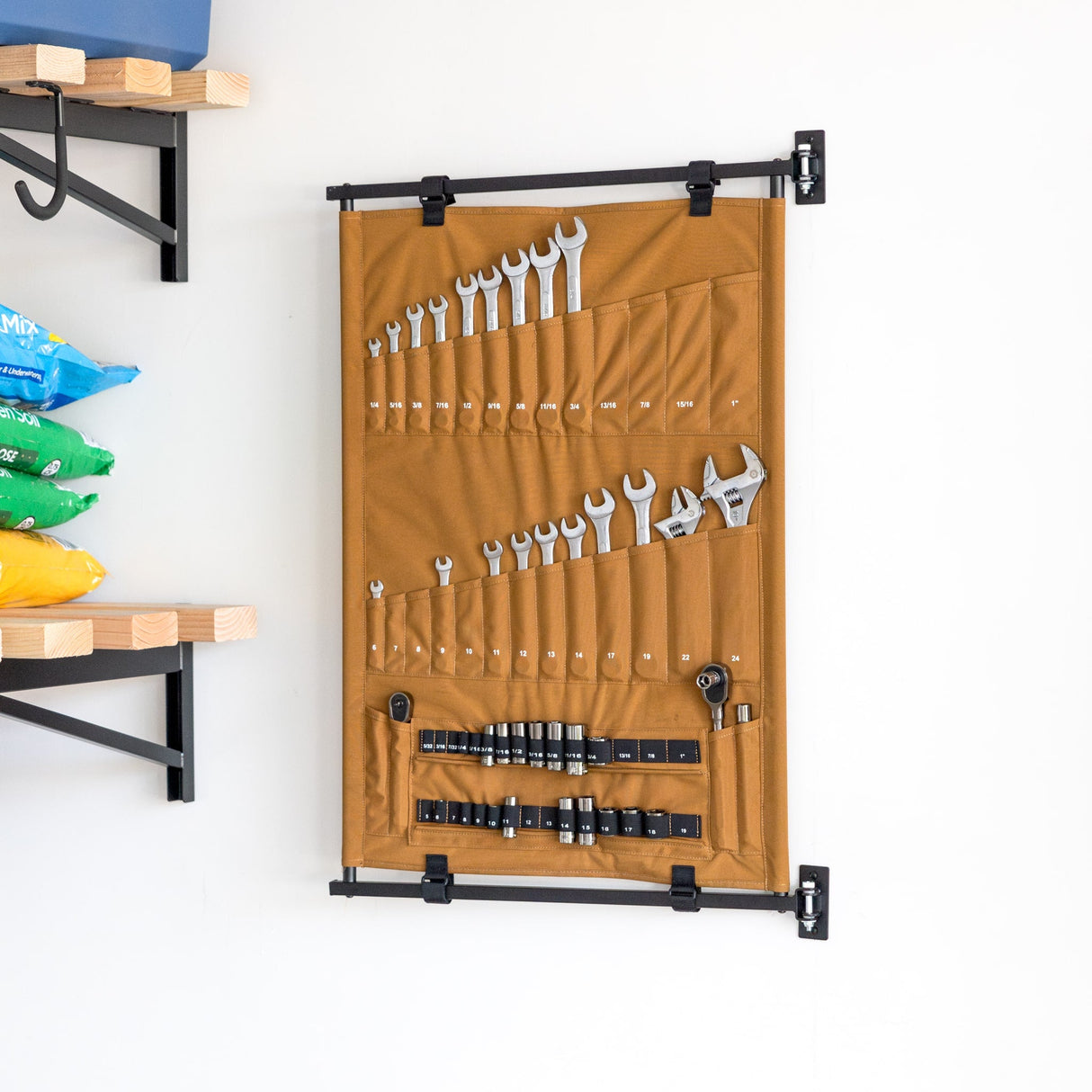 Pivot Panel Tool Organizer | Harvest Tan-Wall Mounted-Grease Monkey Garage