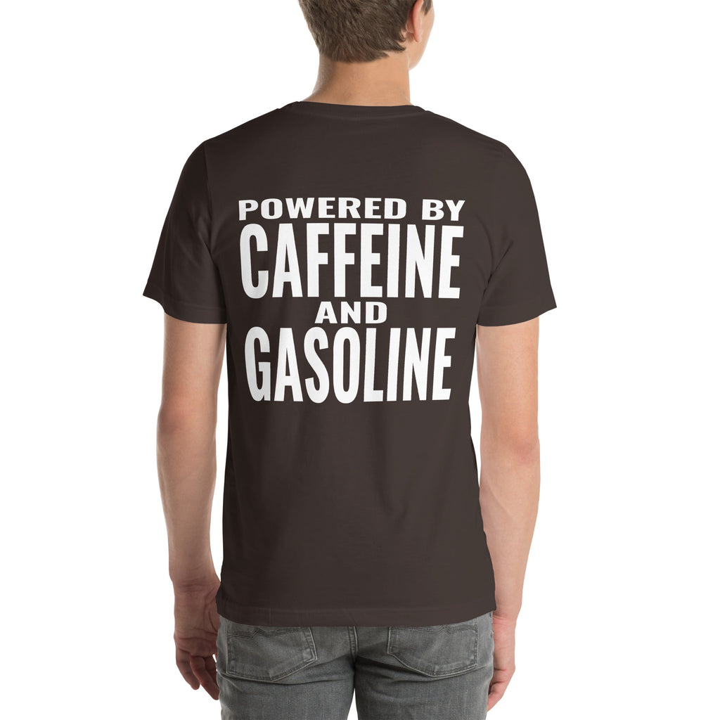 Powered by Caffeine and Gasoline Unisex T-Shirt-Grease Monkey Garage