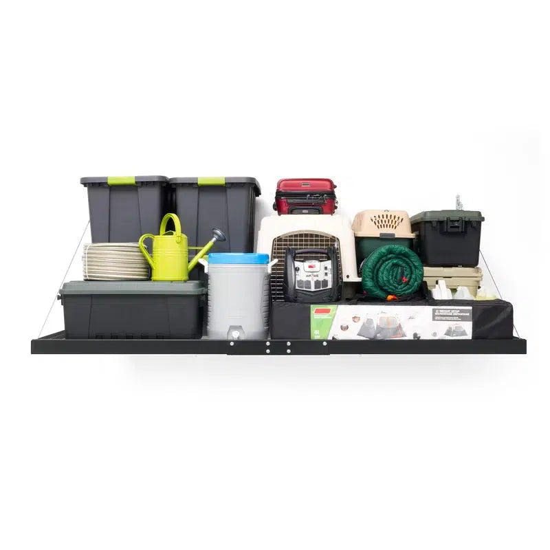 Pro Series 4 ft. x 8 ft. Wall Mounted Steel Shelf in Black (Set of 2)-Grease Monkey Garage