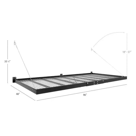 Pro Series Black 4x8ft and 2x8ft Wall Mounted Shelf-Grease Monkey Garage