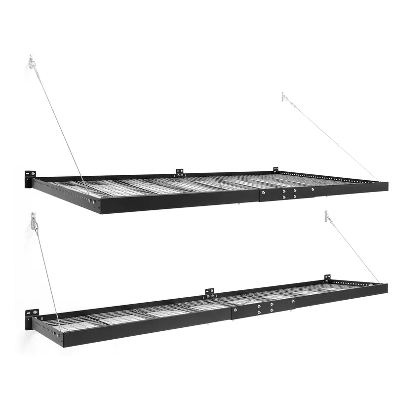 Pro Series Black 4x8ft and 2x8ft Wall Mounted Shelf-Grease Monkey Garage